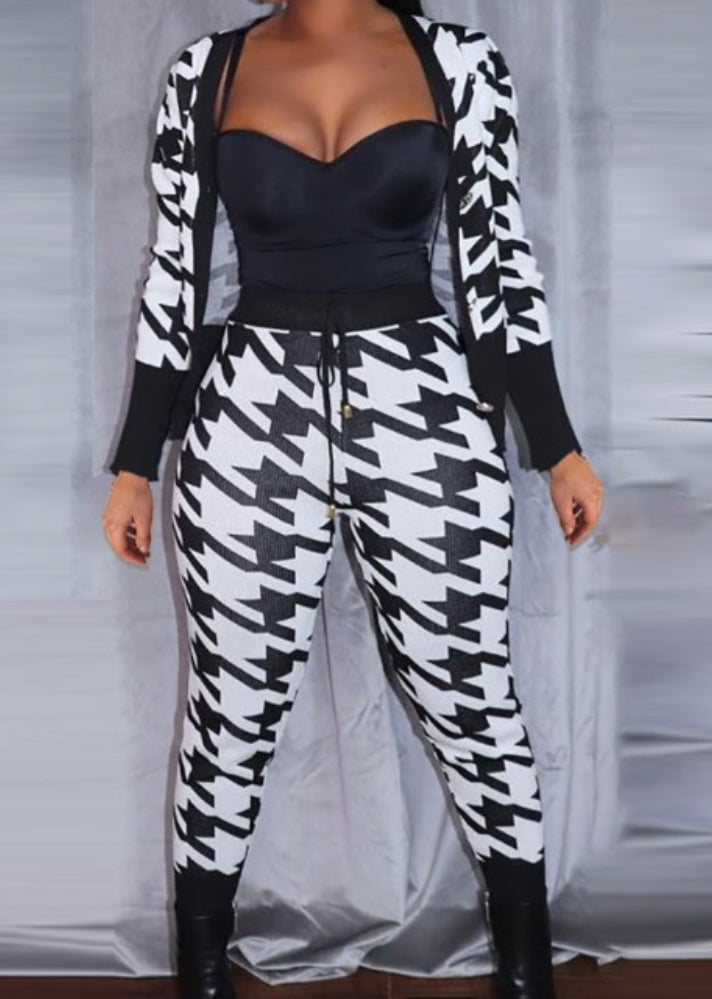 Houndstooth Button Down 2pc Set