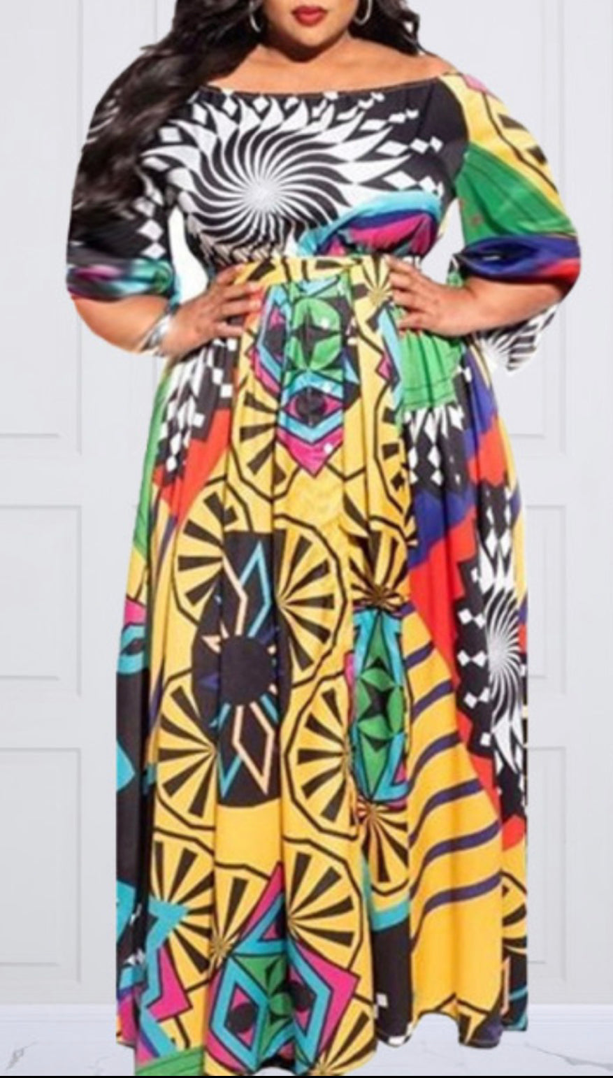 Plus Multi Print A-line Sundress