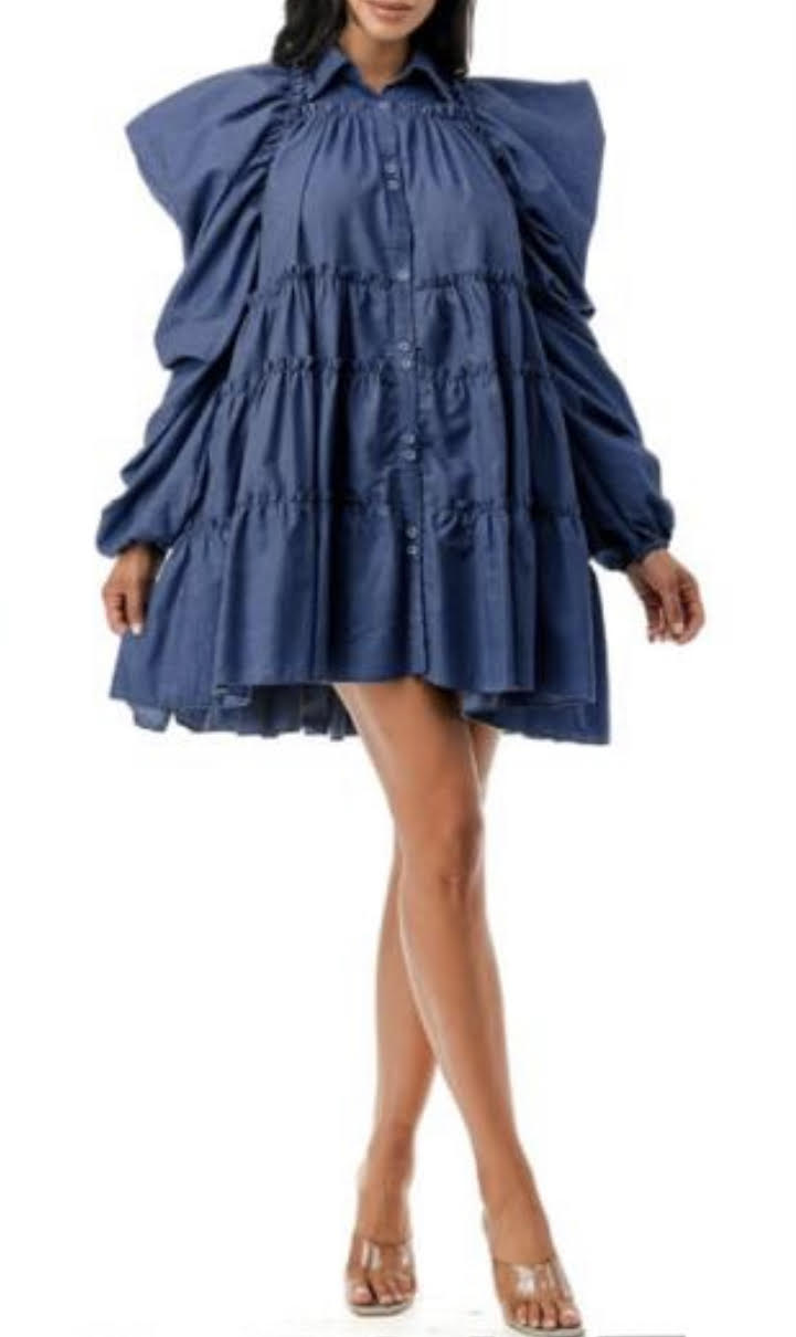 Puff Sleeved Babydoll Dress