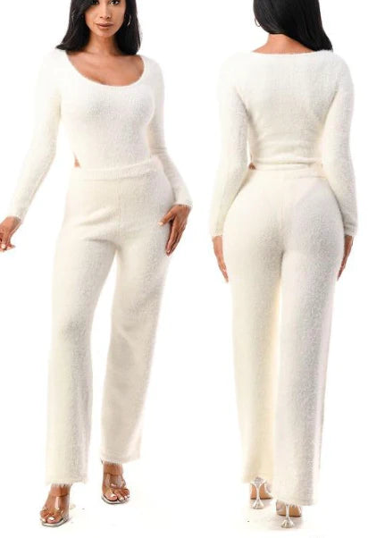 Just Kitty -Long Sleeved Bodysuit/Wide Legged Pants Set